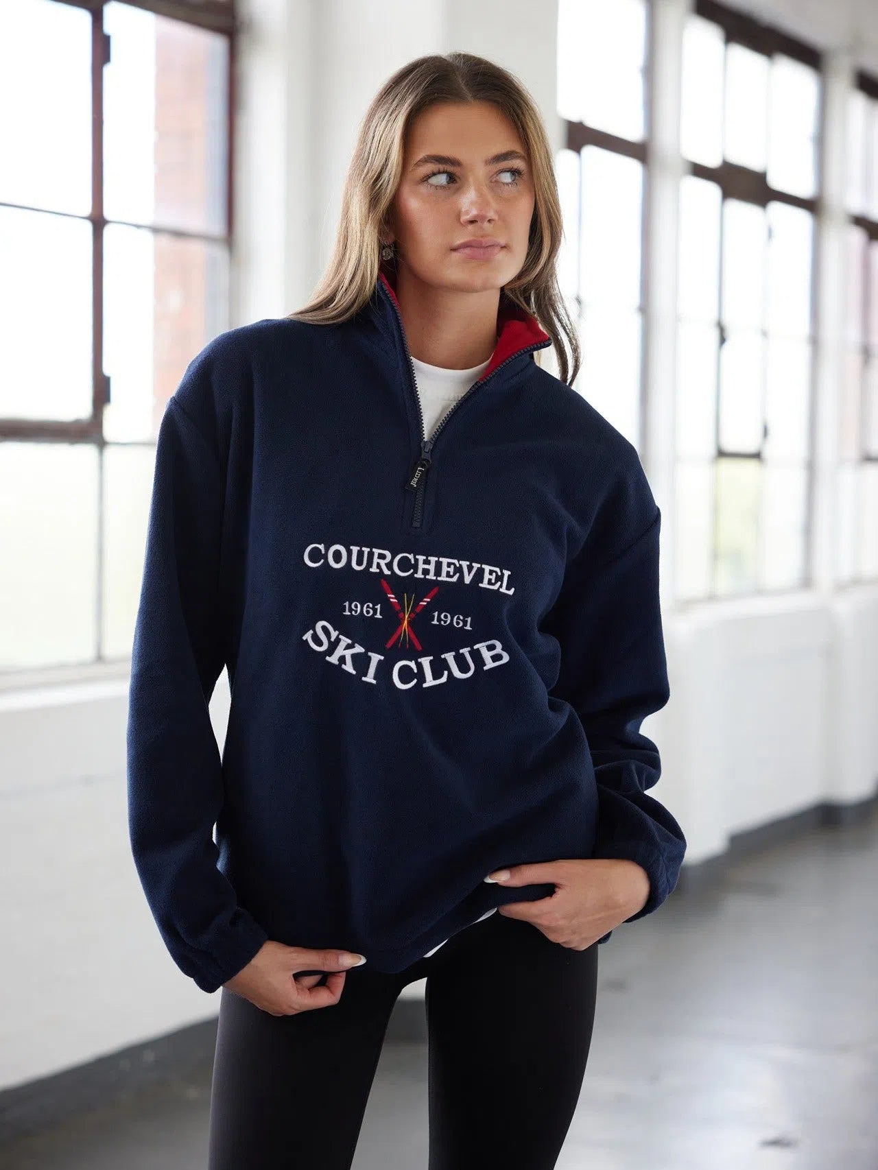 Courchevel Ski Club Fleece Navy Jacket